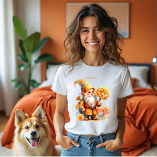 Camiseta Triblenda Gnome del Jardín Personalizado de Octubre de Nacim