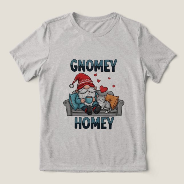 Camiseta Triblenda Gnomey homey gnome en casa (Diseño delantero )