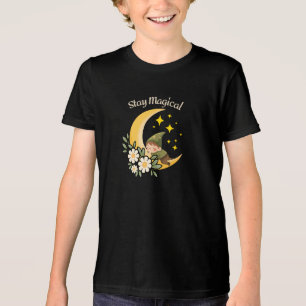 Camiseta Triblenda Gnomos Mágicos en la Luna Creciente Caprichoso