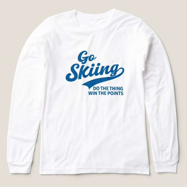 Camiseta Triblenda Go Skiing – Minimal Winter Sports Typography Desig (Diseño frontal)