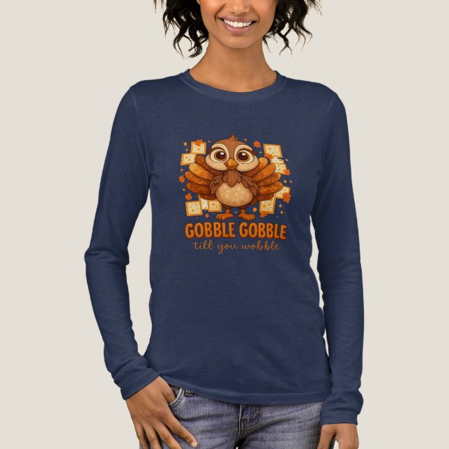 Camiseta Triblenda Gobble Gobble hasta que tambalees gracias a Turquí (Anverso)