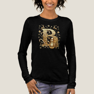 Camiseta Triblenda Gold Letter B Luxury Snowman Women Tri-blend LS