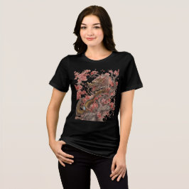 Camiseta Triblenda Golden Dragon in Sakura Tree Artwork
