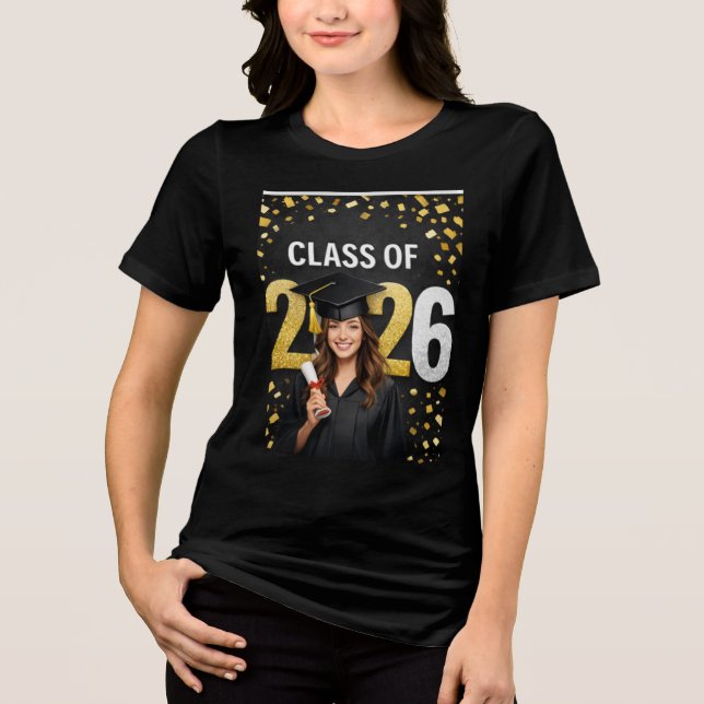 Camiseta Triblenda Golden Graduation Celebration Card – Congratulatio (Anverso)