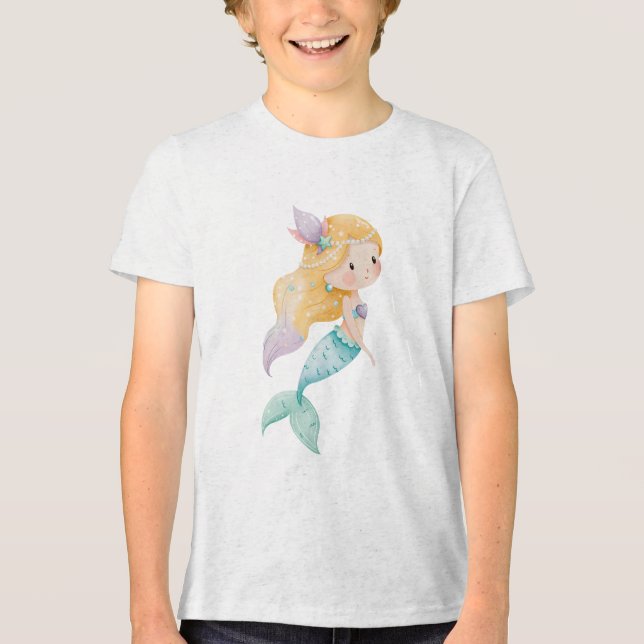 Camiseta Triblenda Golden Pearl Mermaid Illustration (Anverso)