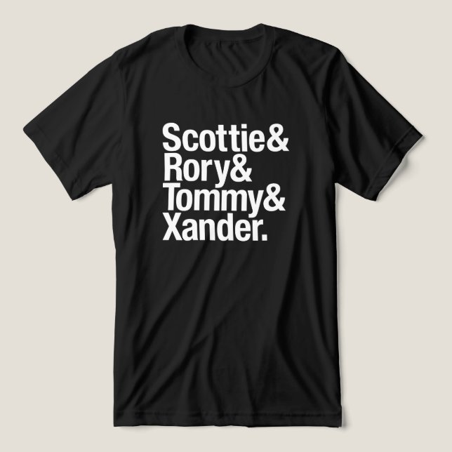 Camiseta Triblenda Golf Stars Name Stack Scottie Rory Tommy Xander (Diseño delantero )