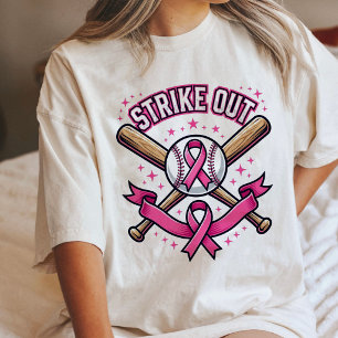 Camiseta Triblenda Golpea el Cáncer de Seno Béisbol Listón Rosa