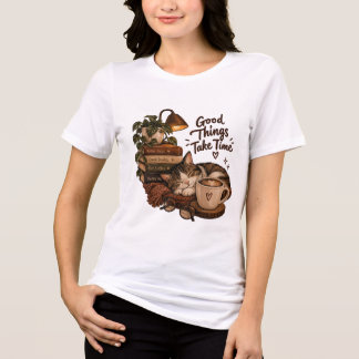 Camiseta Triblenda Good Thing Take Time - Cozy Book Lover