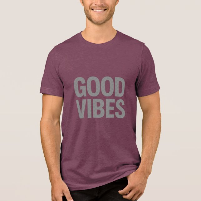 Camiseta Triblenda GOOD VIBES – Minimal Transparent Slogan T-Shirt (Anverso)