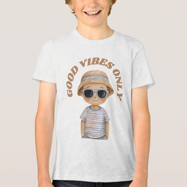 Camiseta Triblenda Good Vibes Only – Cute Positive Illustration (Anverso)