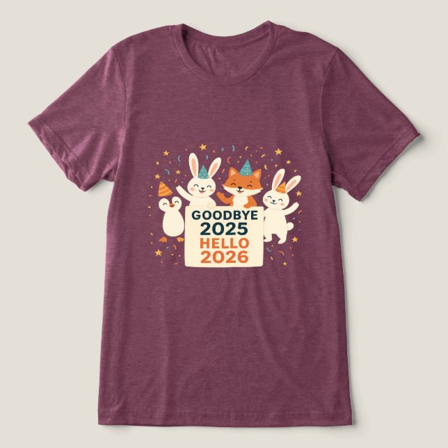 Camiseta Triblenda Goodbye 2025 Hello 2026 Unisex Holiday T-Shirt (Diseño delantero )