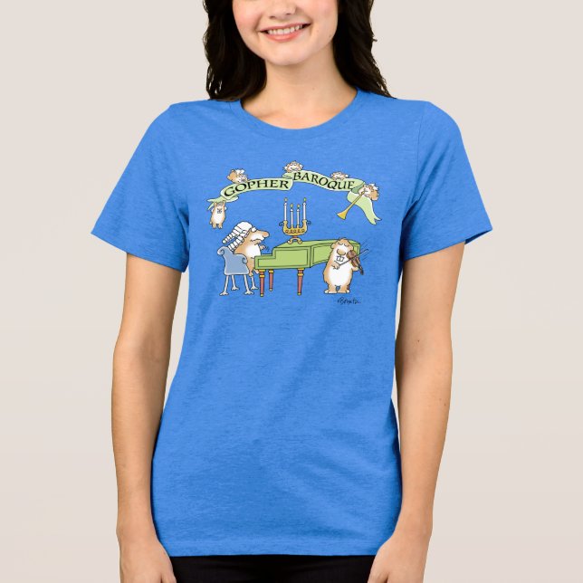 Camiseta Triblenda GOPHER BAROQUE por Sandra Boynton T-Shirt (Anverso)