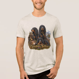 Camiseta Triblenda Gordon setter con faisanes, Arte