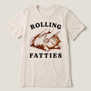 Camiseta Triblenda Gordos Gatitos Atigrados Divertidos Rodando
