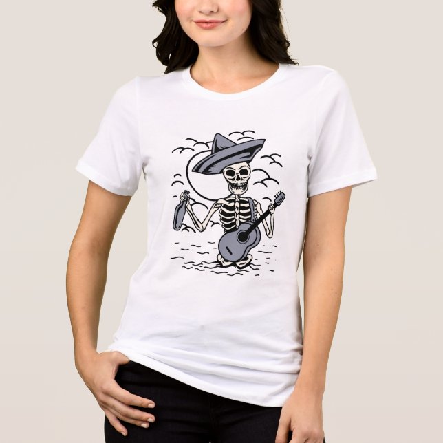 Camiseta Triblenda Gothic Raven Skull Witch Aesthetic Tee (Anverso)