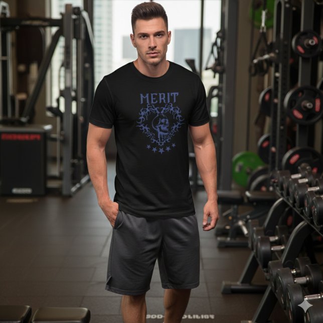 Camiseta Triblenda Gothic Skull MERIT Graphic Black T-Shirt (Subido por el creador)