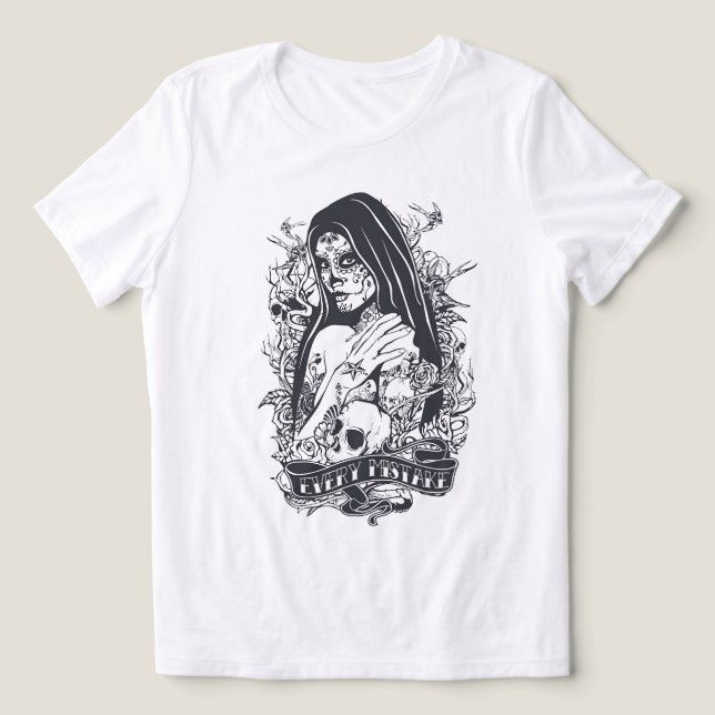 Camiseta Triblenda Gothic Sugar Skull Woman Tattoo Art (Diseño delantero )