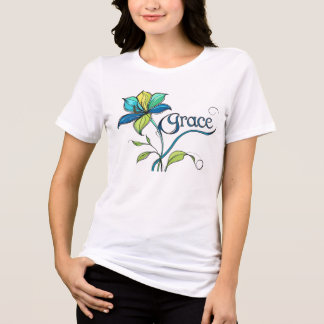 Camiseta Triblenda Grace in Bloom" – Inspirational Floral Art Tee