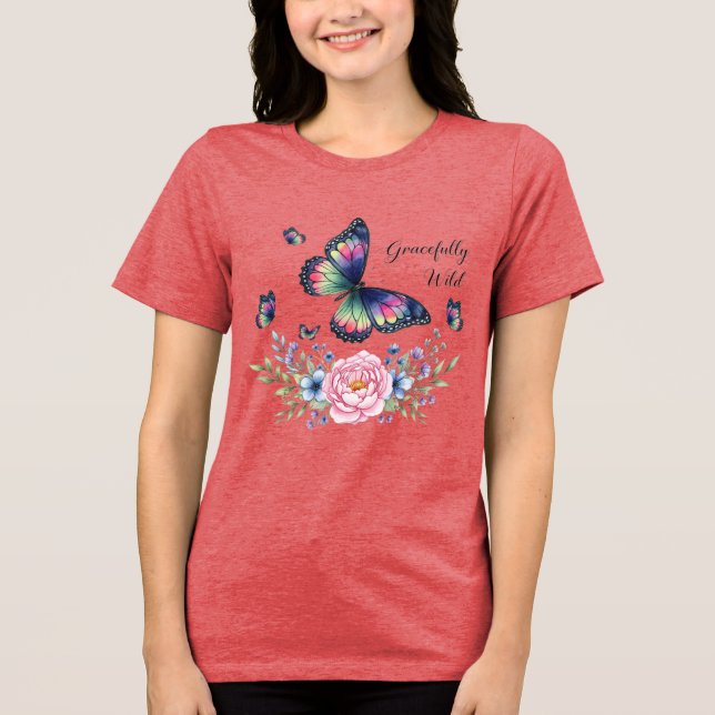 Camiseta Triblenda 'Gracefully Wild'- dgn by Maaya Prints, Women's (Anverso)