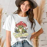 Camiseta Triblenda Graciosa Rana Mushroom Cute Shy Introvert<br><div class="desc">Funny Frog Mushroom Cute Shy Introvert Womens Tshirt Fashion Top muestra una alfombra sentada debajo de una seta con el texto "¿Yo? ¿Raro? Siempre" en la tipografía de escritura moderna. Un regalo perfecto para los introvertidos, tanto para él como para ella, para su cumpleaños, Navidades, el Día de la Madre,...</div>