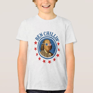 Camiseta Triblenda Gracioso 4 De Julio _ Ben Chillin _ Ben Franklin U