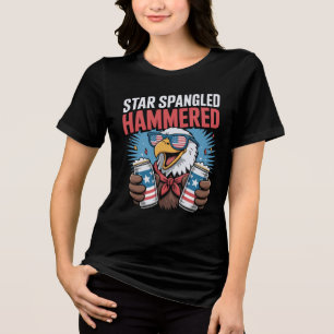 Camiseta Triblenda Gracioso 4 de Julio Diseño para Mujeres