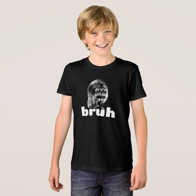 Camiseta Triblenda Gracioso Bruh Raccoon (Anverso Completo)