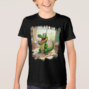 Camiseta Triblenda Gracioso de vuelta a la escuela dinosaurio comiend