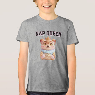 Camiseta Triblenda Gracioso diseño de animal somnoliento "Reina de la