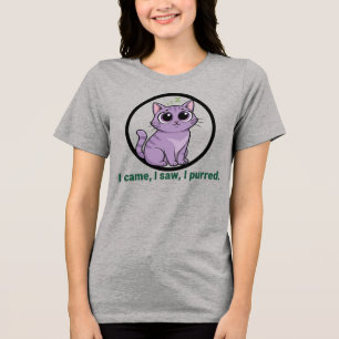 Camiseta Triblenda Gracioso Gato Pun "Vi Que Purred" Tee