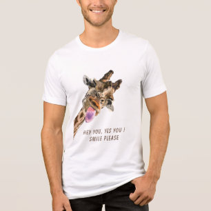 Camiseta Triblenda Gracioso Giraffe T-Shirt Personalizado Textos