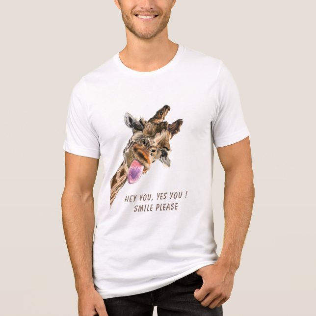 Camiseta Triblenda Gracioso Giraffe T-Shirt Personalizado Textos (Anverso)