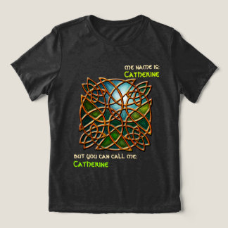 Camiseta Triblenda Gracioso nudo celta de vidrio manchado de marina p