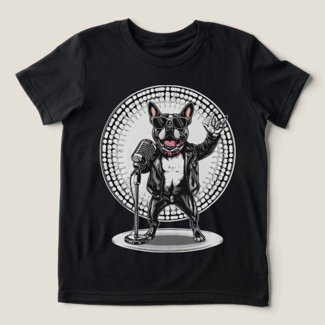 Camiseta Triblenda Gracioso regalo animal | Estrella de rock de perro (Diseño delantero )