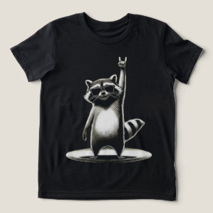 Camiseta Triblenda Gracioso regalo animal   Estrella de rock raccoon 
