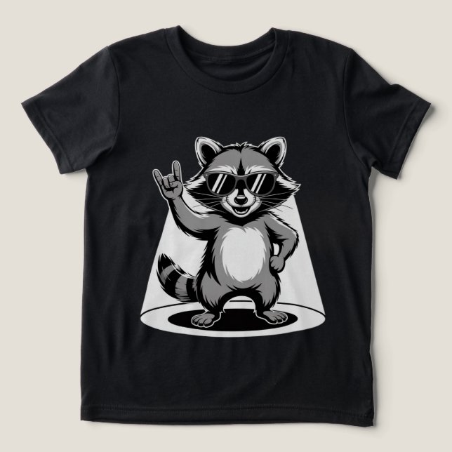 Camiseta Triblenda Gracioso regalo animal | Estrella de rock raccoon  (Diseño delantero )