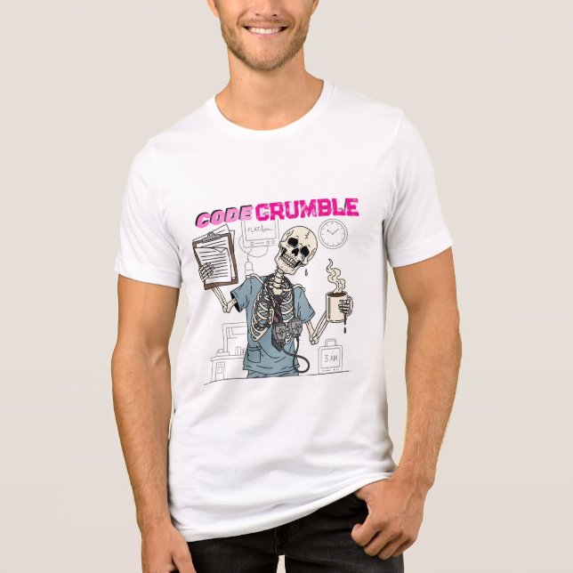 Camiseta Triblenda Gracioso Skeleton "Crujiente de código" regalo de  (Anverso)