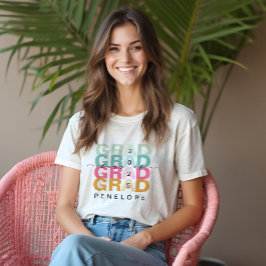 Camiseta Triblenda Grad Colorful Rainbow Class 2022 Modern Graduate