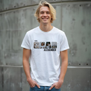 Camiseta Triblenda GRAD Negrita Tipo Graduado Cuatro Fotos Nombre Per