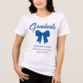 Camiseta Triblenda Graduación con lazo de gingham azul