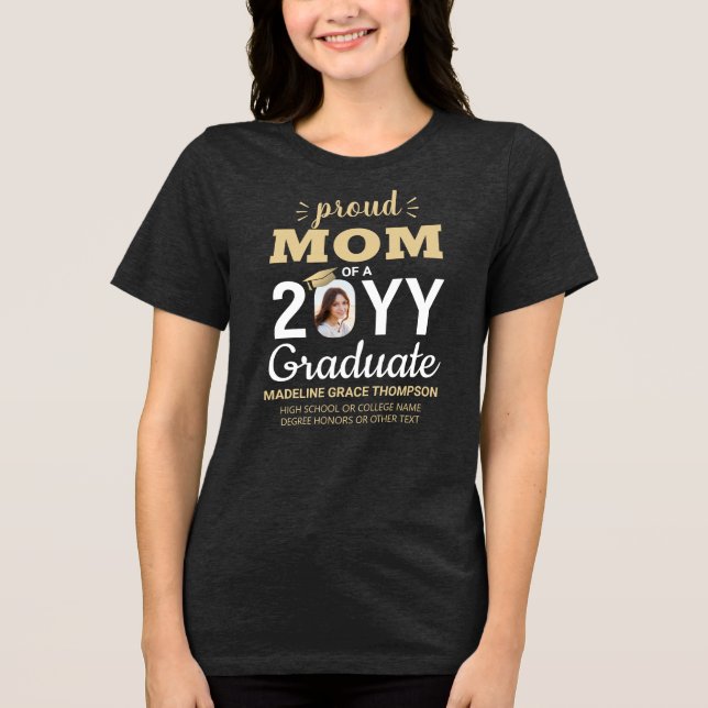 Camiseta Triblenda Graduación de Mamá Orgullosa de Año de Graduación  (Anverso)