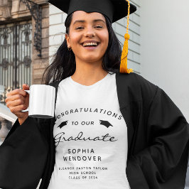 Camiseta Triblenda Graduación de mayúsculas en blanco y negro en 2024