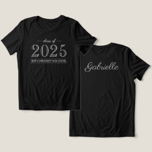Camiseta Triblenda Graduación elegante de Personalizado negro y gris 