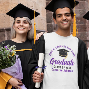 Camiseta Triblenda Graduación en la Escuela de Personalizado Purple G