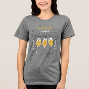 Camiseta Triblenda Graduación Graduada Clase Año Personalizado de Fel