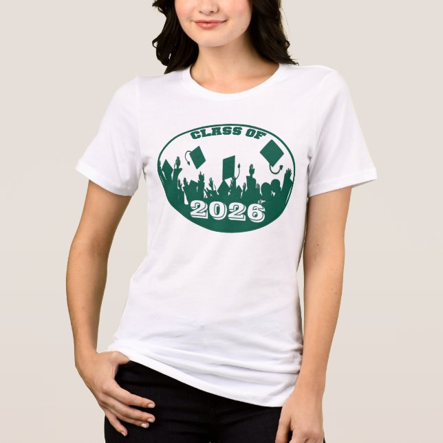 Camiseta Triblenda Graduación verde de la clase de cambio al año actu (Anverso)