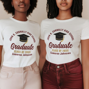 Camiseta Triblenda Graduada de Oro Maroon 2025 Graduación femenina