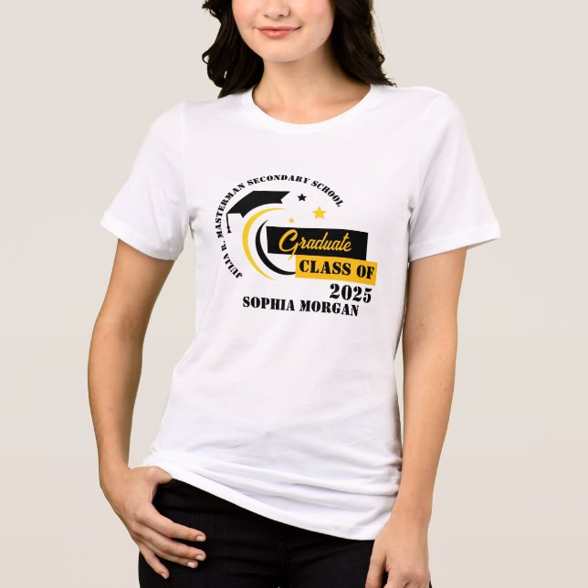 Camiseta Triblenda Graduado Amarillo Blanco Negro Graduado (Anverso)