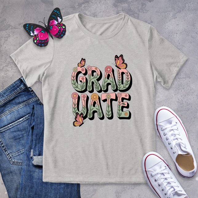Camiseta Triblenda Graduado de mariposa floral retro (Subido por el creador)