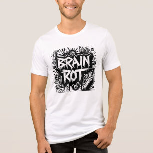 Camiseta Triblenda Graffiti de Brain Rot   Arte en la calle blanca y 